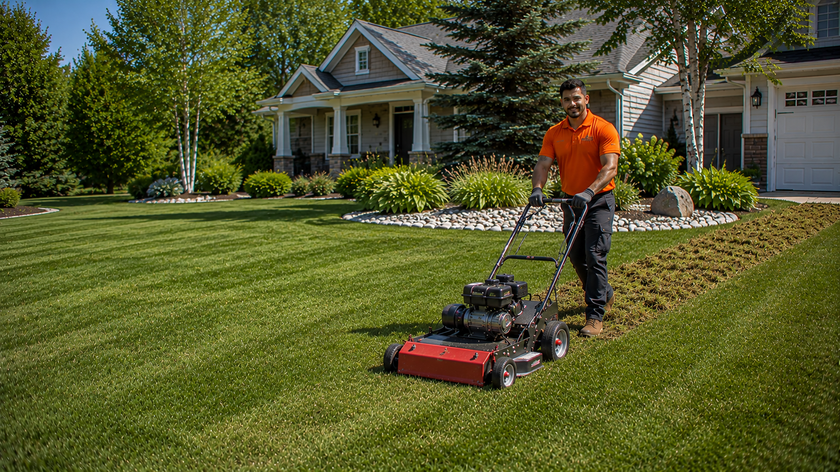 Power raking lawn service